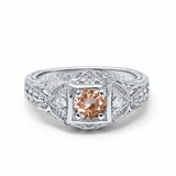 14K Gold 0.15ct Round Antique Style 5mm G SI Diamond Engagement Wedding Ring