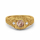 14K Gold 0.15ct Round Antique Style 5mm G SI Diamond Engagement Wedding Ring