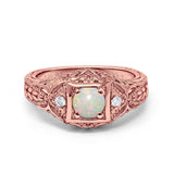 14K Gold 0.15ct Round Antique Style 5mm G SI Diamond Engagement Wedding Ring