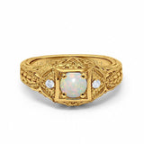 14K Gold 0.15ct Round Antique Style 5mm G SI Diamond Engagement Wedding Ring