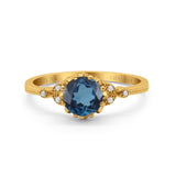 14K Gold 1.34ct Round Art Deco Fashion 7mm G SI Diamond Engagement Wedding Ring