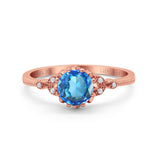 14K Gold 1.34ct Round Art Deco Fashion 7mm G SI Diamond Engagement Wedding Ring