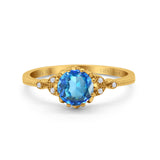 14K Gold 1.34ct Round Art Deco Fashion 7mm G SI Diamond Engagement Wedding Ring