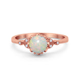 14K Gold 1.34ct Round Art Deco Fashion 7mm G SI Diamond Engagement Wedding Ring