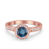 14K Gold 0.67ct Round Halo 6.5mm G SI Diamond Engagement Wedding Ring