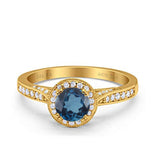 14K Gold 0.67ct Round Halo 6.5mm G SI Diamond Engagement Wedding Ring