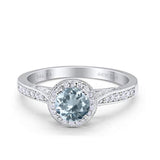 14K Gold 0.67ct Round Halo 6.5mm G SI Diamond Engagement Wedding Ring