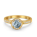 14K Gold 0.67ct Round Halo 6.5mm G SI Diamond Engagement Wedding Ring