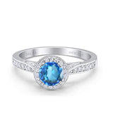 14K Gold 0.67ct Round Halo 6.5mm G SI Diamond Engagement Wedding Ring
