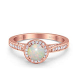 14K Gold 0.67ct Round Halo 6.5mm G SI Diamond Engagement Wedding Ring