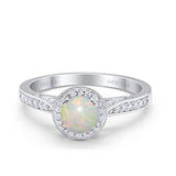 14K Gold 0.67ct Round Halo 6.5mm G SI Diamond Engagement Wedding Ring