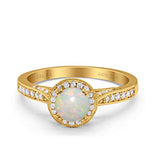 14K Gold 0.67ct Round Halo 6.5mm G SI Diamond Engagement Wedding Ring