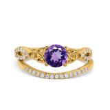14K Gold 1.05ct Round 6mm G SI Diamond Engagement Bridal Wedding Ring