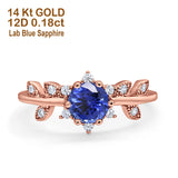 14K Gold Round G SI 1.02ct Diamond Engagement Ring