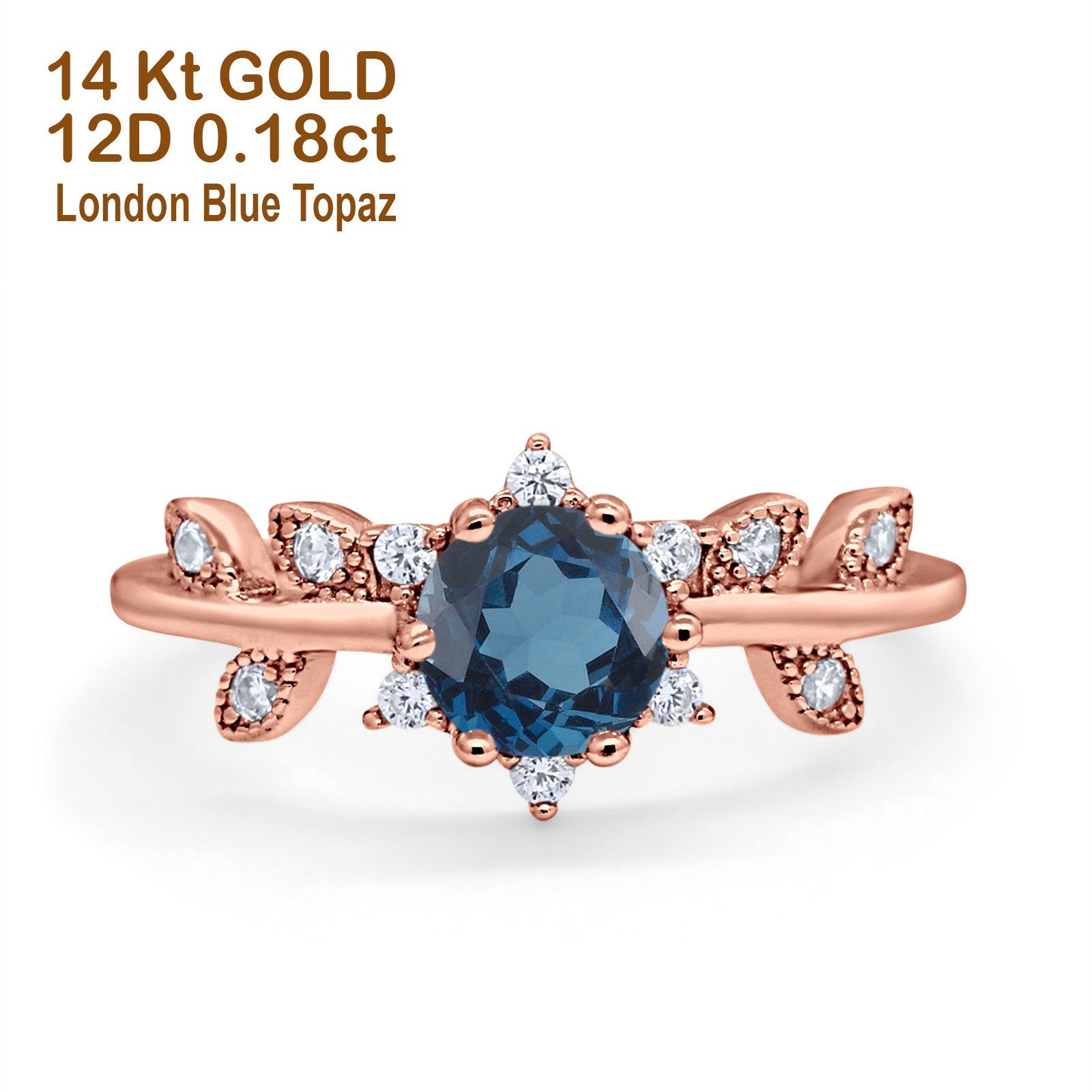 14K Gold Round G SI 1.02ct Diamond Engagement Ring