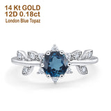 14K Gold Round G SI 1.02ct Diamond Engagement Ring
