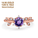 14K Gold Round G SI 1.02ct Diamond Engagement Ring