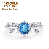 14K Gold Round G SI 1.02ct Diamond Engagement Ring
