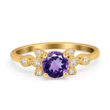 14K Gold 1.37ct Round 7mm G SI Diamond Engagement Wedding Ring