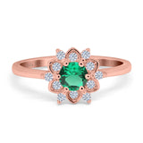 14K Gold 1.01ct Round 6mm G SI Art Deco Diamond Engagement Wedding Ring