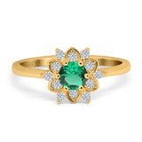 14K Gold 1.01ct Round 6mm G SI Art Deco Diamond Engagement Wedding Ring