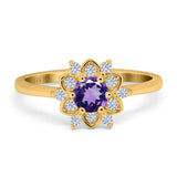 14K Gold 1.01ct Round 6mm G SI Art Deco Diamond Engagement Wedding Ring