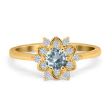 14K Gold 1.01ct Round 6mm G SI Art Deco Diamond Engagement Wedding Ring