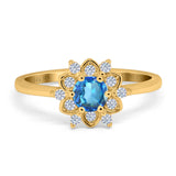 14K Gold 1.01ct Round 6mm G SI Art Deco Diamond Engagement Wedding Ring