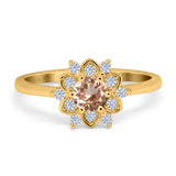 14K Gold 1.01ct Round 6mm G SI Art Deco Diamond Engagement Wedding Ring