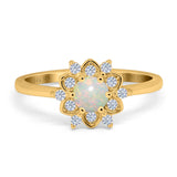 14K Gold 1.01ct Round 6mm G SI Art Deco Diamond Engagement Wedding Ring