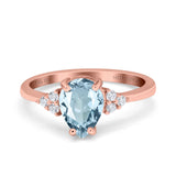 14K Gold 1.33ct Teardrop Pear 8mmx6mm G SI Diamond Engagement Wedding Ring