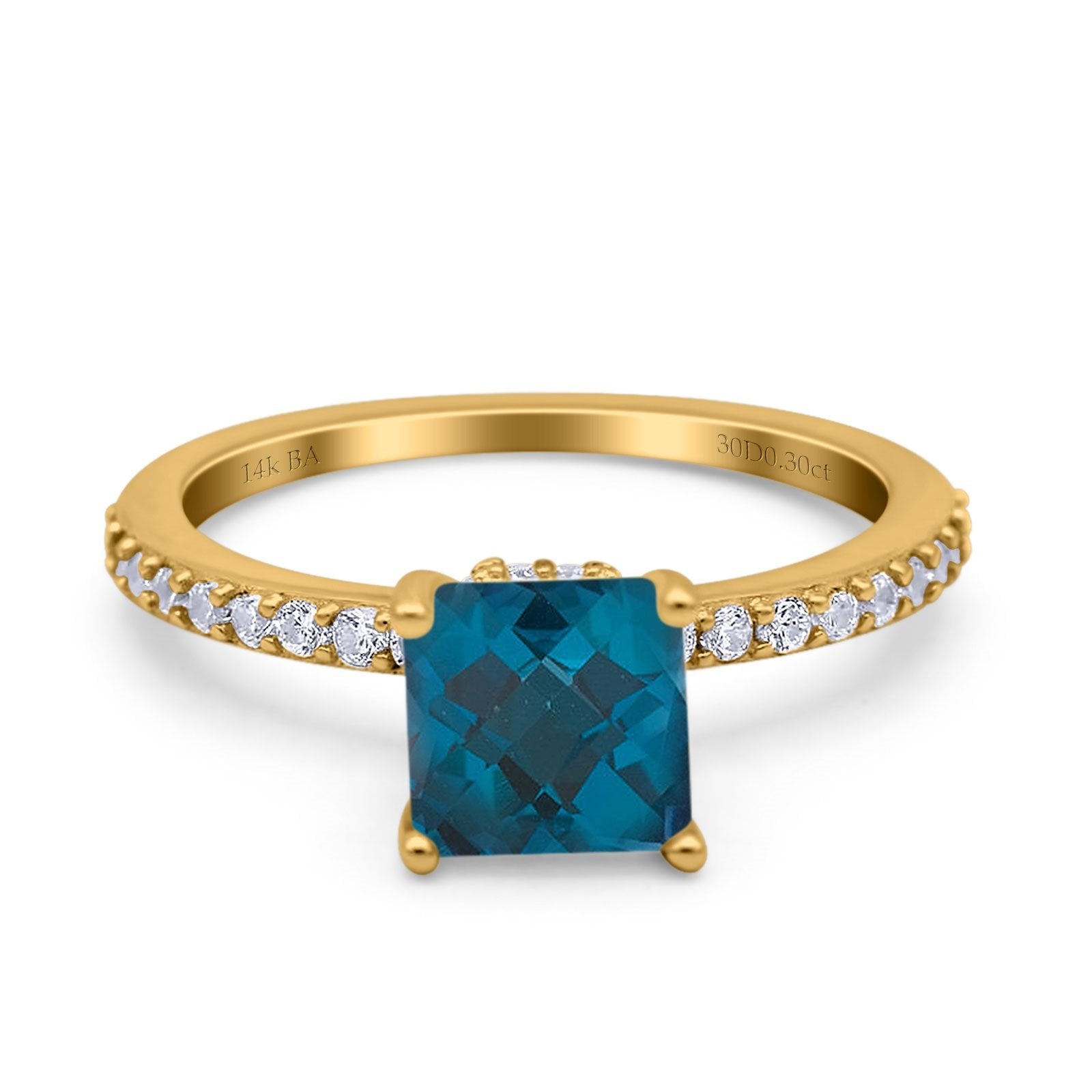 14K Gold 1.55ct Cushion Cut Vintage 7mm G SI Diamond Engagement Wedding Ring