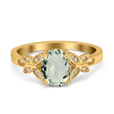 14K Gold 1.27ct Oval 8mmx6mm Butterfly Accent G SI Diamond Engagement Wedding Ring