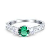 14K Gold 1.37ct Round Three Stone Vintage 6mm G SI Diamond Engagement Wedding Ring