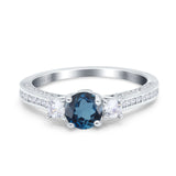 14K Gold 1.37ct Round Three Stone Vintage 6mm G SI Diamond Engagement Wedding Ring