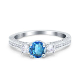 14K Gold 1.37ct Round Three Stone Vintage 6mm G SI Diamond Engagement Wedding Ring
