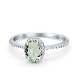 14K Gold 1.41ct Oval 8mmx6mm Fashion Accent G SI Diamond Engagement Wedding Ring
