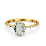 14K Gold 1.41ct Oval 8mmx6mm Fashion Accent G SI Diamond Engagement Wedding Ring