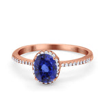 14K Gold 1.41ct Oval 8mmx6mm Fashion Accent G SI Diamond Engagement Wedding Ring