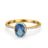 14K Gold 1.41ct Oval 8mmx6mm Fashion Accent G SI Diamond Engagement Wedding Ring