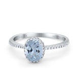 14K Gold 1.41ct Oval 8mmx6mm Fashion Accent G SI Diamond Engagement Wedding Ring