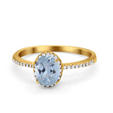 14K Gold 1.41ct Oval 8mmx6mm Fashion Accent G SI Diamond Engagement Wedding Ring