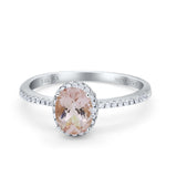 14K Gold 1.41ct Oval 8mmx6mm Fashion Accent G SI Diamond Engagement Wedding Ring