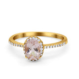 14K Gold 1.41ct Oval 8mmx6mm Fashion Accent G SI Diamond Engagement Wedding Ring