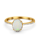 14K Gold 1.41ct Oval 8mmx6mm Fashion Accent G SI Diamond Engagement Wedding Ring