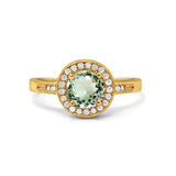 14K Gold 0.94ct Round Art Deco 6mm G SI Diamond Engagement Wedding Ring