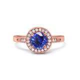 14K Gold 0.94ct Round Art Deco 6mm G SI Diamond Engagement Wedding Ring