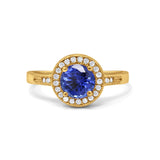 14K Gold 0.94ct Round Art Deco 6mm G SI Diamond Engagement Wedding Ring