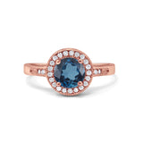14K Gold 0.94ct Round Art Deco 6mm G SI Diamond Engagement Wedding Ring