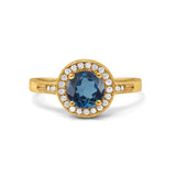 14K Gold 0.94ct Round Art Deco 6mm G SI Diamond Engagement Wedding Ring